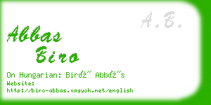 abbas biro business card